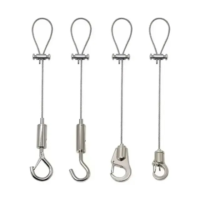 High Quality 2mm Stainless Steel Security Steel Wire Rope Assembly Cable With Hooks