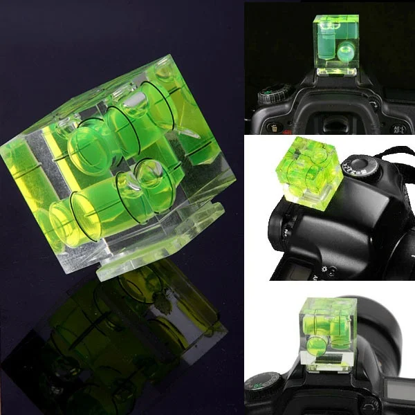 Easy Installation Camera 3D Horizontal Level Hot Shoe Fixed Bubble Spirit Level for DSLR Cameras Photography