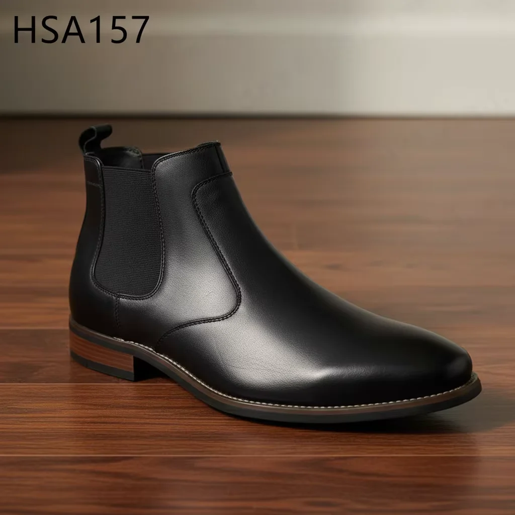 LXG, Sepatu Pria Berkualitas Terbaik dari Kulit Full Grain untuk Tamu Pernikahan, Sepatu Resmi Gaya Prancis untuk Acara Pesta dan Kantor dengan Elastis Sisi HSA157