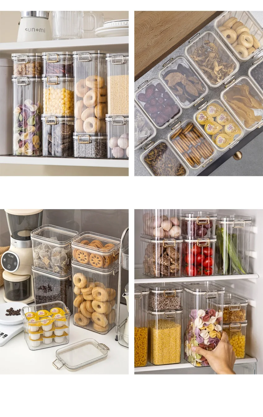 Wholesale Kitchen Food Containers Storage Transparent Stackable Pet