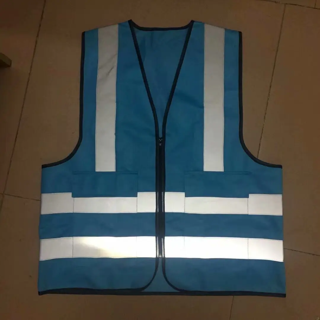 Практичный неоновый зеленый защитный жилет с 2 карманами и светоотражающими полосками на