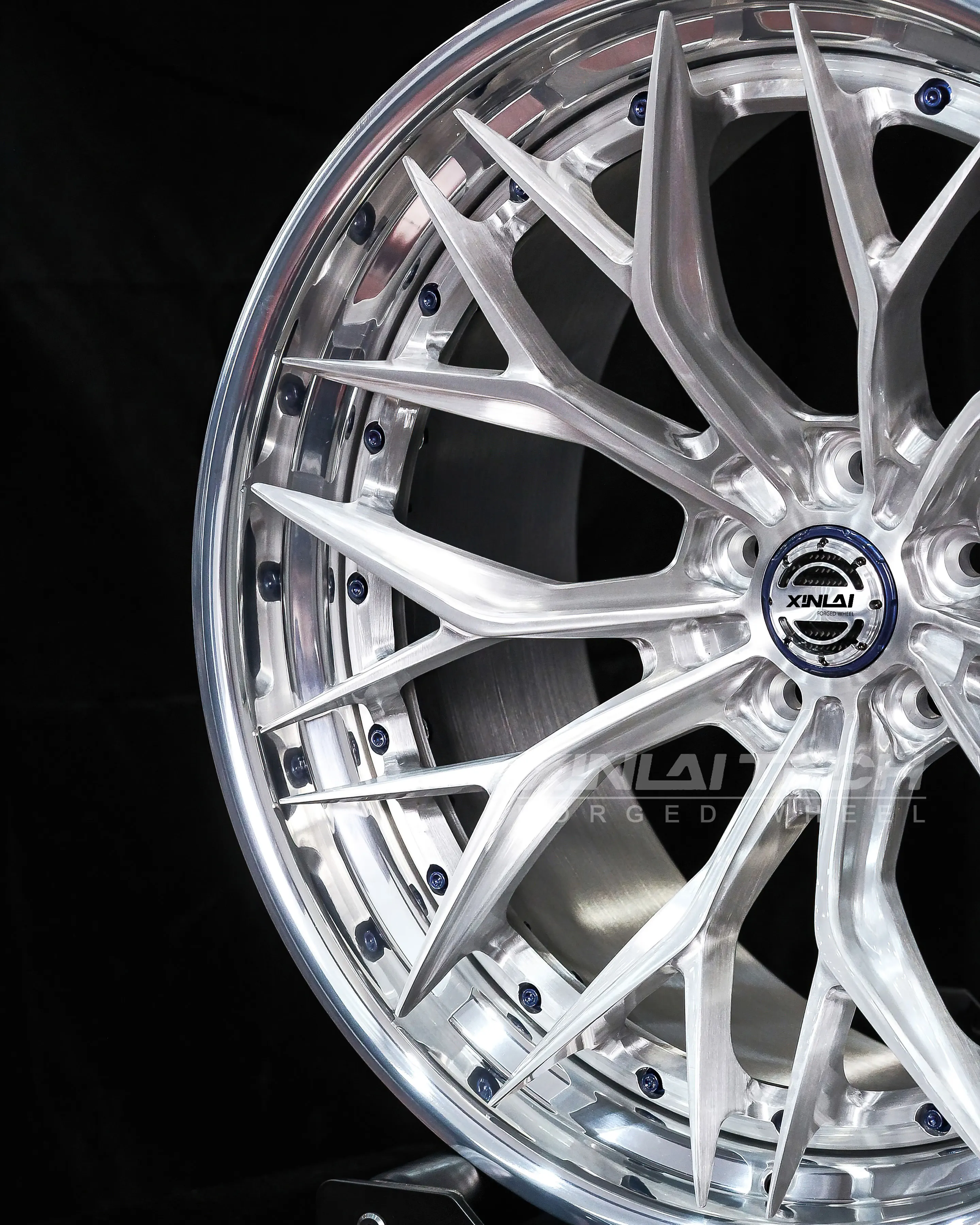 XL Hyper Silver Brushed Custom Two Piece Forged Alloy Wheels 5x108 5x112 5x120 Rims for Land Rover Jaguar Audi BMW Mercedes - Image 4