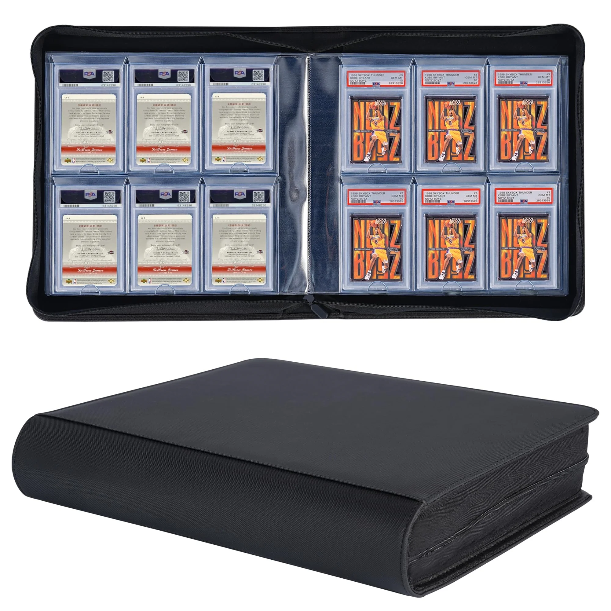 card slab binder 4-Pocket Black Toploader Binder for Trading Cards – Cardshellz main image 1