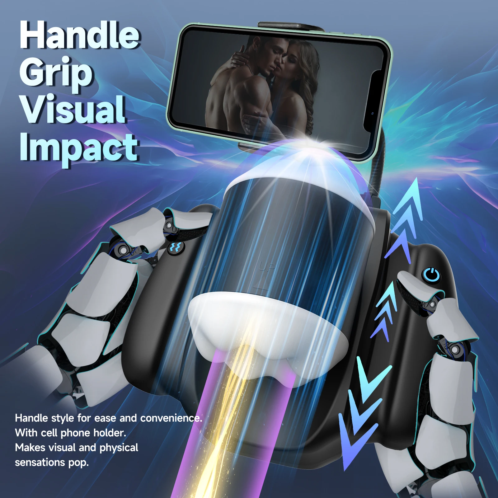 APP Remote Control Man Masturbator Real Sex Feel Stimulation Silicone Handhold Handle Male Masturbation Cup Sex Toys for Men