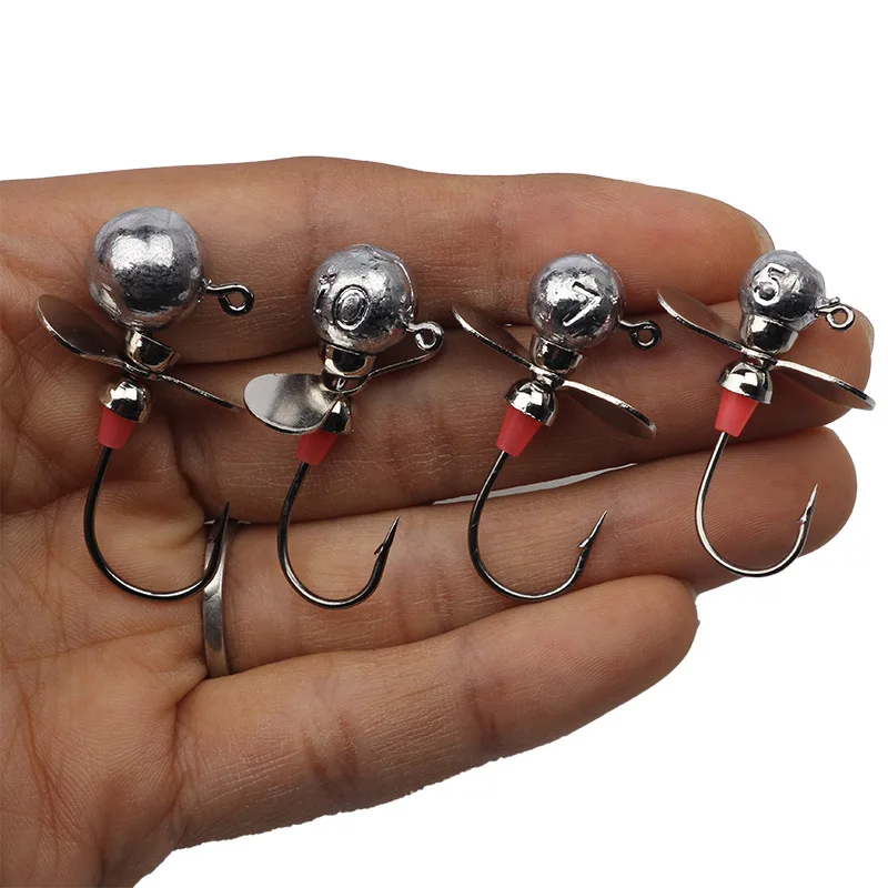 5g 7g 10g 14g Ball Screw Head Large Propeller Blades Jig Heads Fishing ...