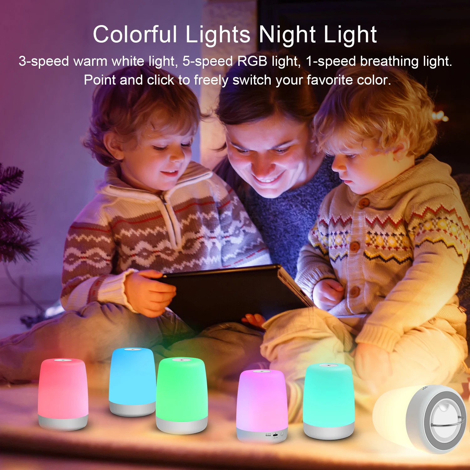 Versatile Rgb Touch Lamp 3 Brightness Night Light For Nighttime