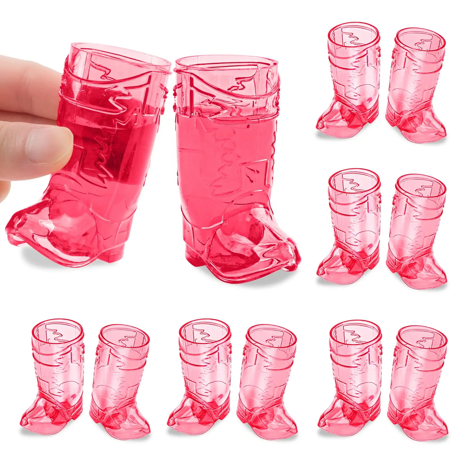 Hstyle Cowboy Boot Shot Glasses Mini Plastic Boot Cups Pink Beer Boot Mugs Western Cowboy Cowgirl Theme Party Supplies HS1799