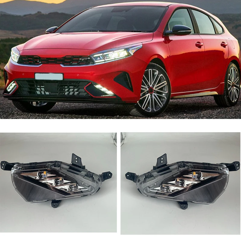 LED Daytime Running Light with Turn Signal Light 12V Car DRL Fog Lamp Foglights for Kia Forte K3 Cerato 2021 2022 2023