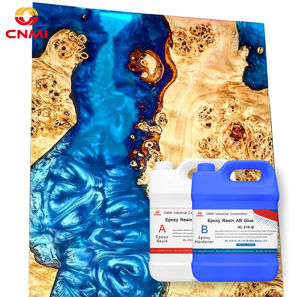 CNMI AB Glue HL310 3:1 Liquid Epoxy Resin and Hardener Resina Epoxi for  Casting River Table Furniture Night Lamp
