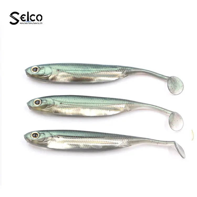 Selco High Quality Handmade Flash Minnow Saltwater Trolling Flasher Lure  Trout Bait Trout Lure Paddle Tail Soft Fishing Lures