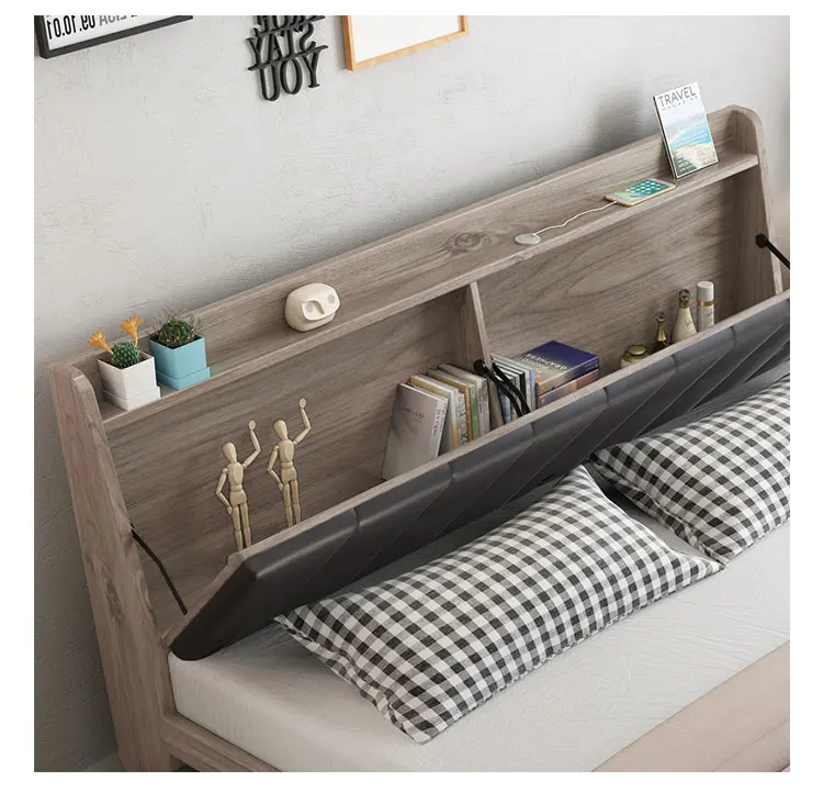 Modern Bed With Storage Floor Frame Bed Hotel Wooden Single Bed With ...