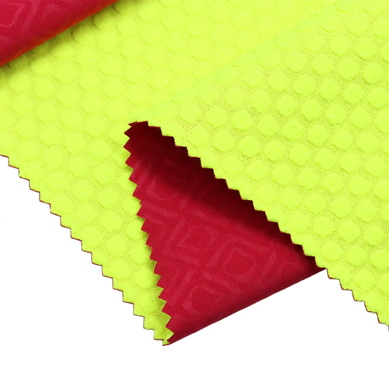 Factory Custom Embossed Four Sided Elastic Fabric Jacquest Plaid Polar Fleece Soft Shell Jacket Tpu Film Elasticity Fabric
