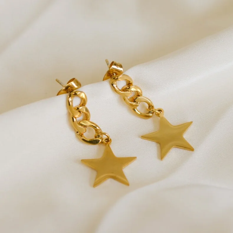  Sonateomber Gold Star Drop Dangle Earrings for Women