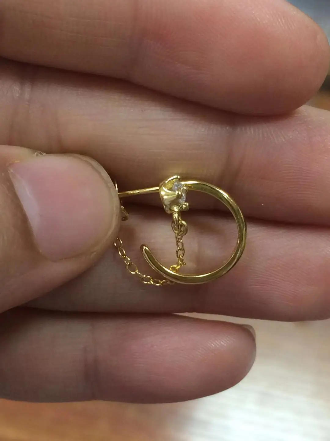 Customized 18K Gold Plated Thin Small Hoop and Chain Women Earring Jewelry 925 Sterling Silver for Women