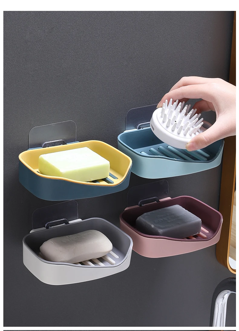 Dish Eco Friendly Bathroom Soap Box Paste Packaging Travel Double-drain Strong and Seamless Plastic Opp Bag Clean Place 30 Pcs details