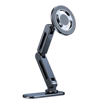 Unique Design 360 Degree Rotation Alloy Magnetic Car Phone Holder Small Space Dashboard Mount for iPhone Thin Long Mobile Phone