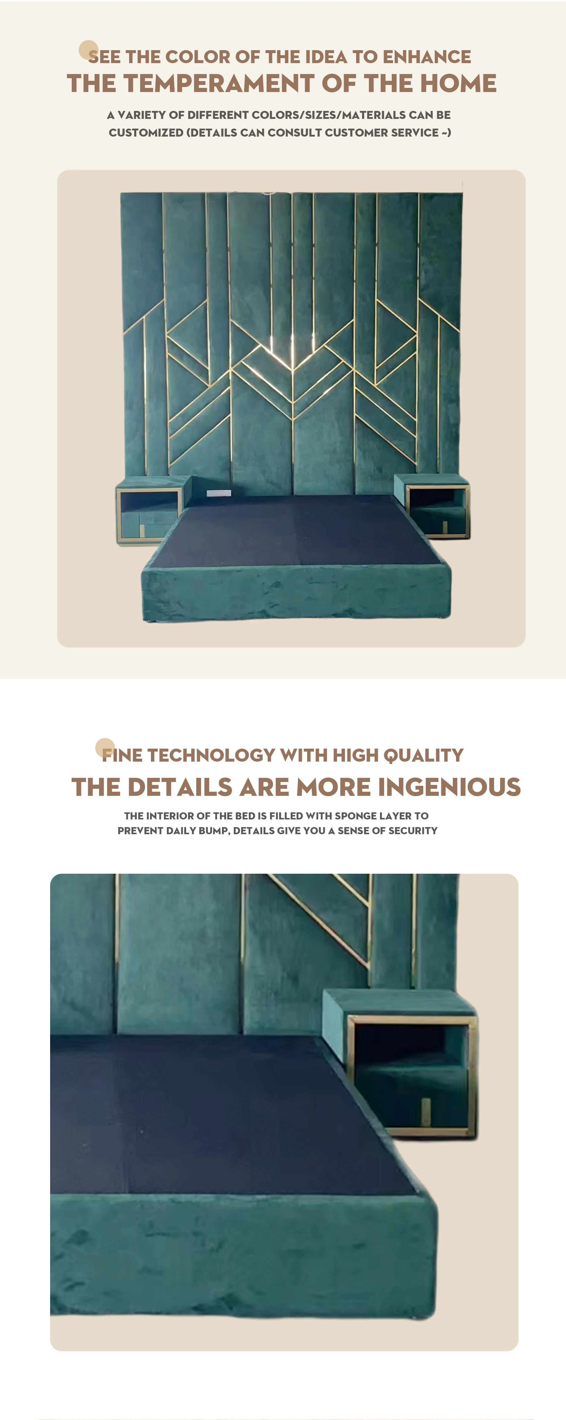 Modern Luxury Super King Size Leather Comfort Soft Bed With Tall Headboard Buy Super King Size