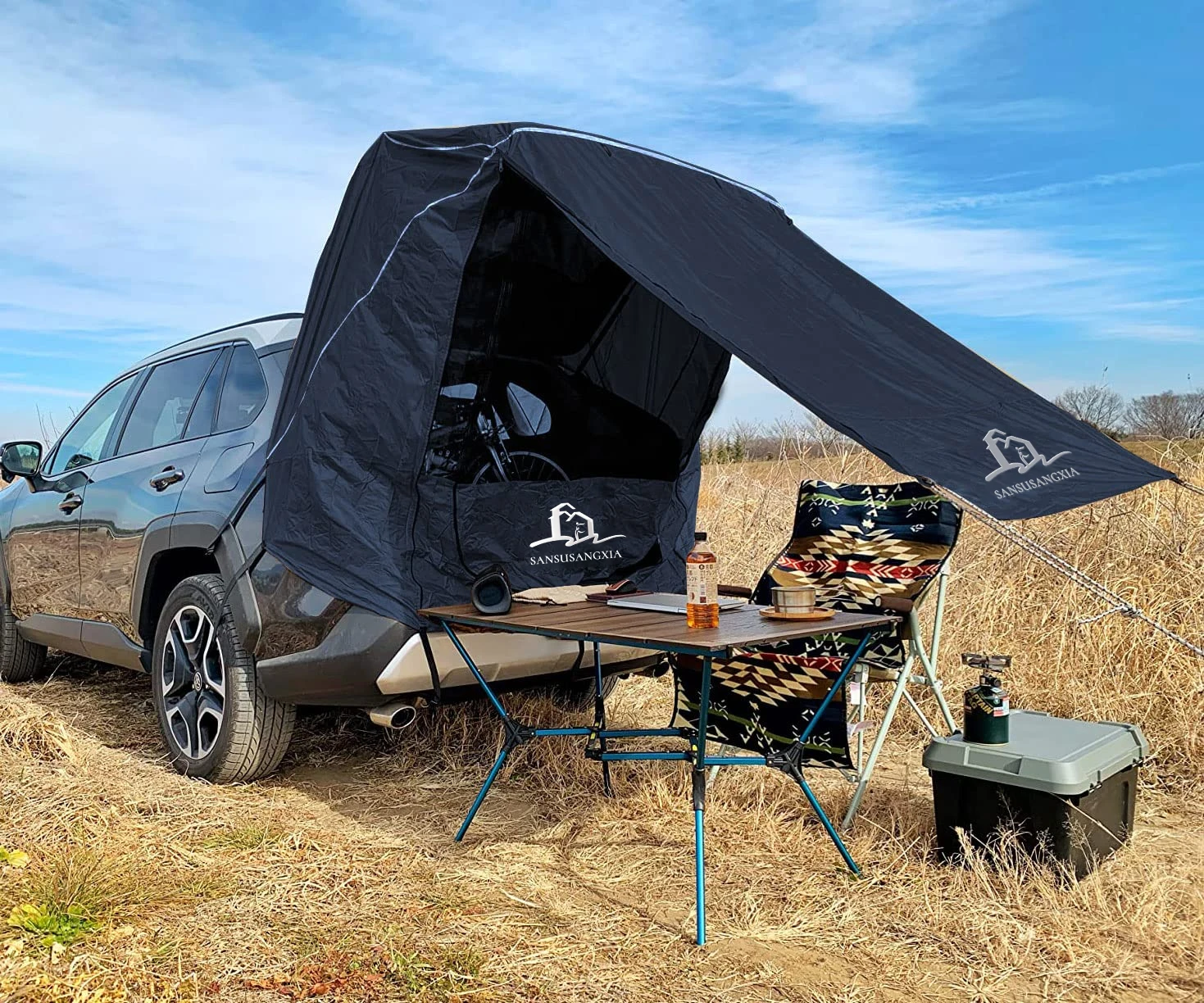 NEH Tente De Camping Universelle Pour SUV - Capacité De Couchage Jusqu'à 8 Personnes, Inclut Une Bâche De Pluie Et Un Sac De Rangement - Tente De Voiture, Tente De Hayon, Tente