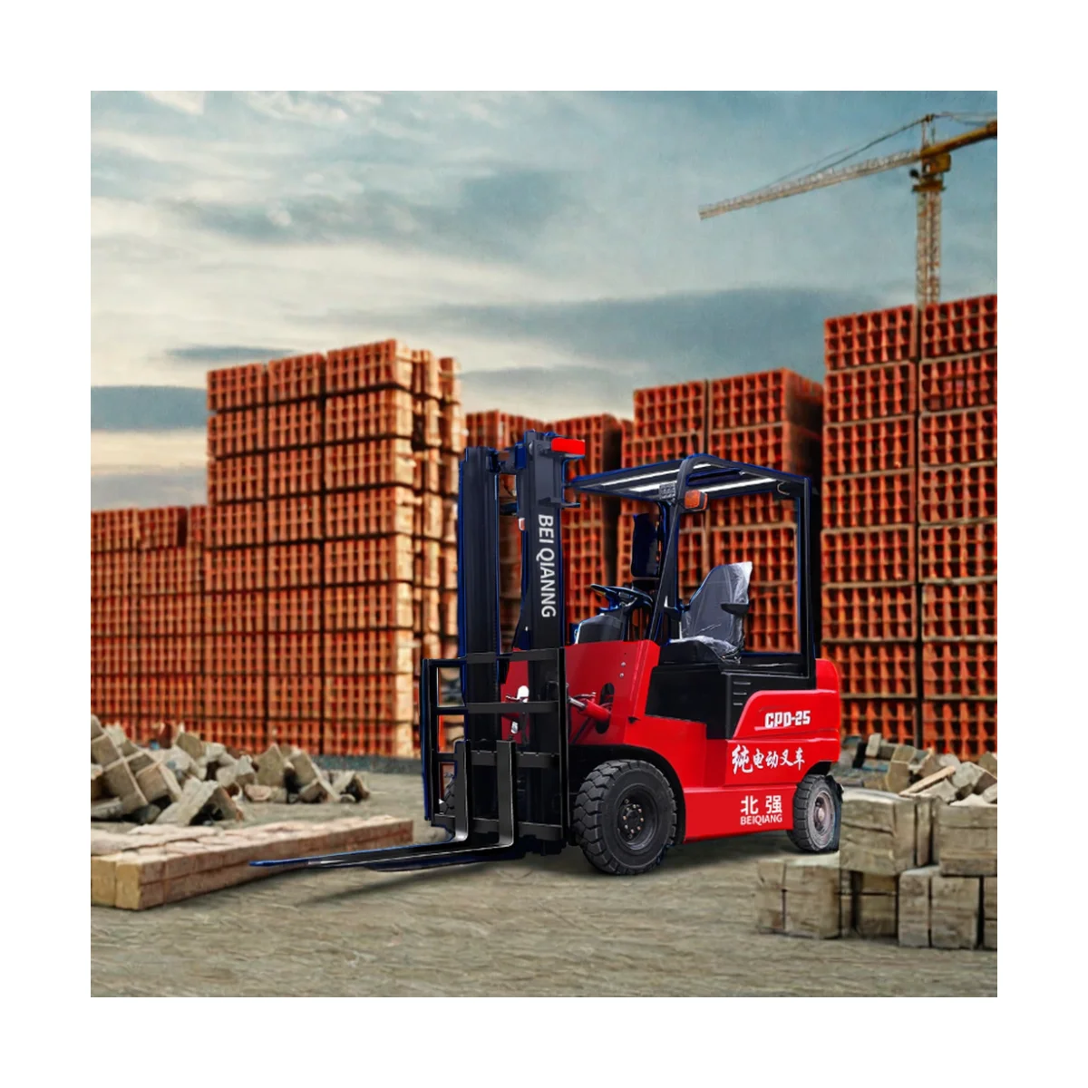 New style fashion electric forklift 2500kg 2.5ton with container handling capability large portable container forklift