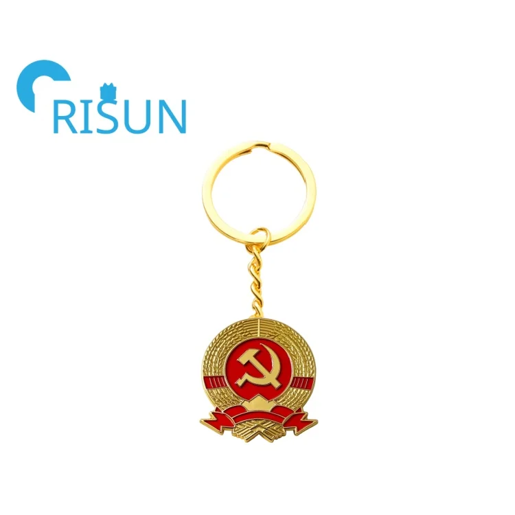 Customized Soft Enamel Retro USSR Symbol Keychain Custom Red Star