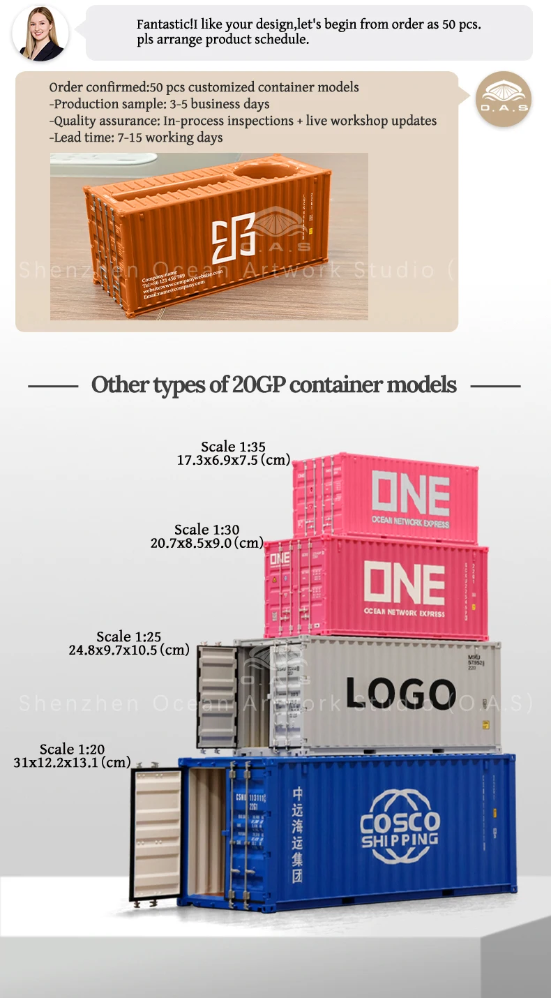 ltide plastic storage box model scale 135 shipping container oas factory customizable pen holder model-13