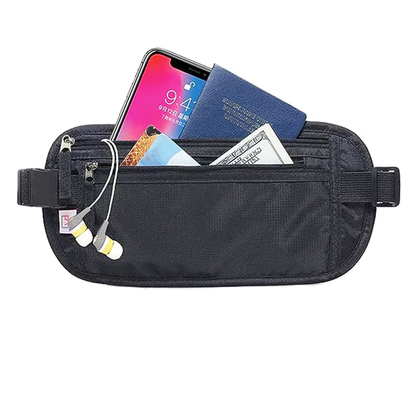Travel Money Belt Waist Wallet RFID Blocking Passport Holder for Men Women  Rfid Waist Bag Customized Anti-theft Phone Pouch Belt