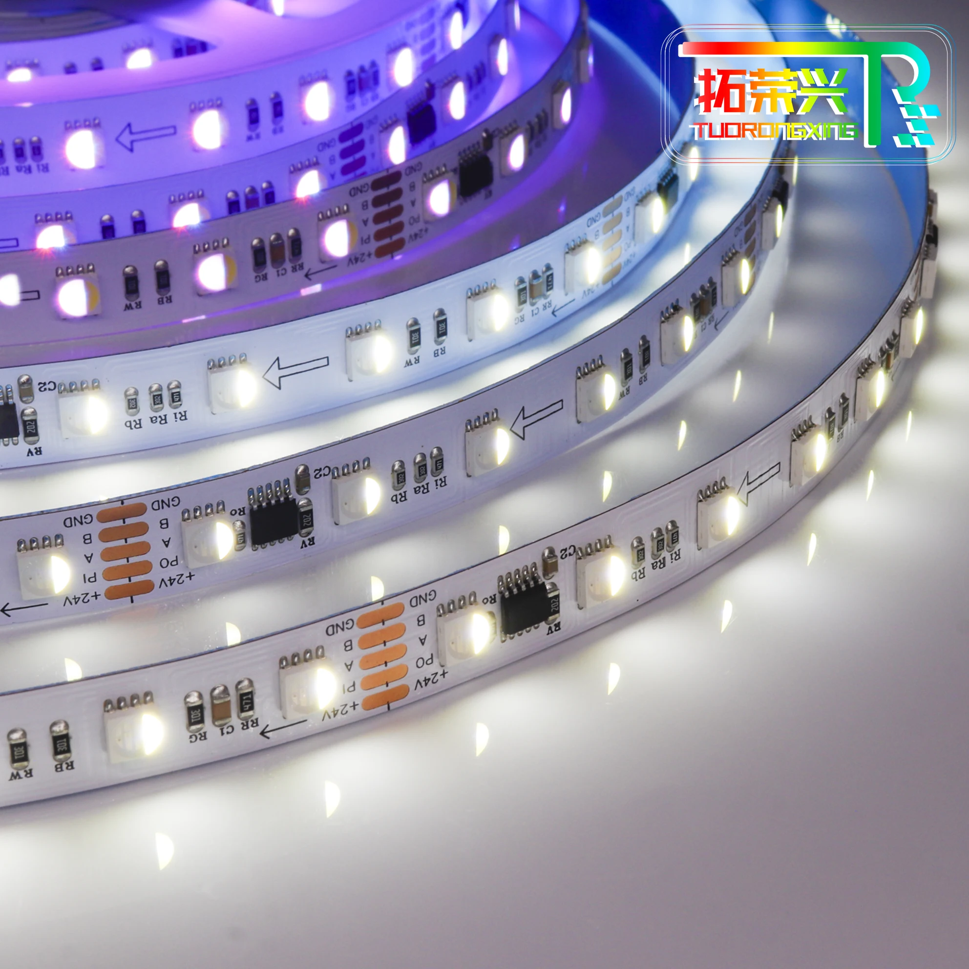 TRX DMX512 5050 RGBW Smart Programmable Addressable DC24V 60leds  Pixel 1 Meter Flexible Waterproof  Led Strip Light
