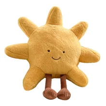 Fuzzy House Home Unisex Custom Cute Kawaii Sun & Moon Peluches Cartoon Fluffy Embroidery Pillow Stuffed Animal Toys for Women