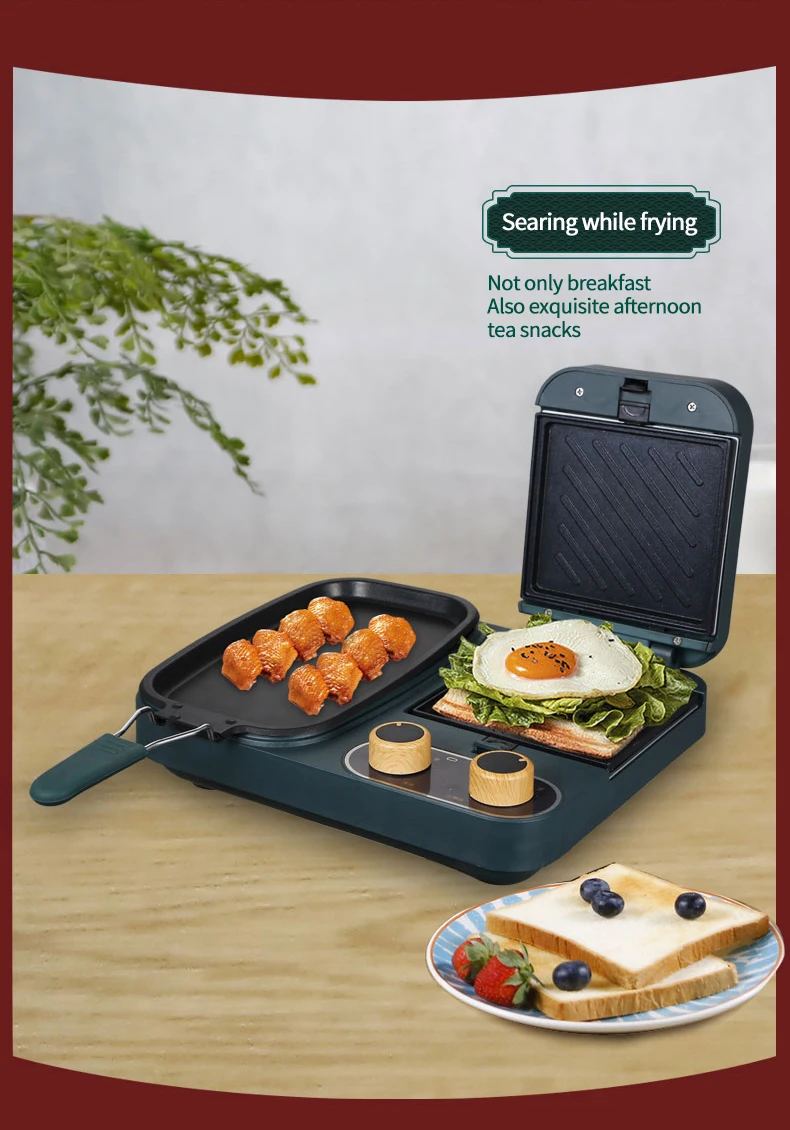 Breakfast sandwich maker automatic multi-function waffle maker 5 in 1 breakfast makers