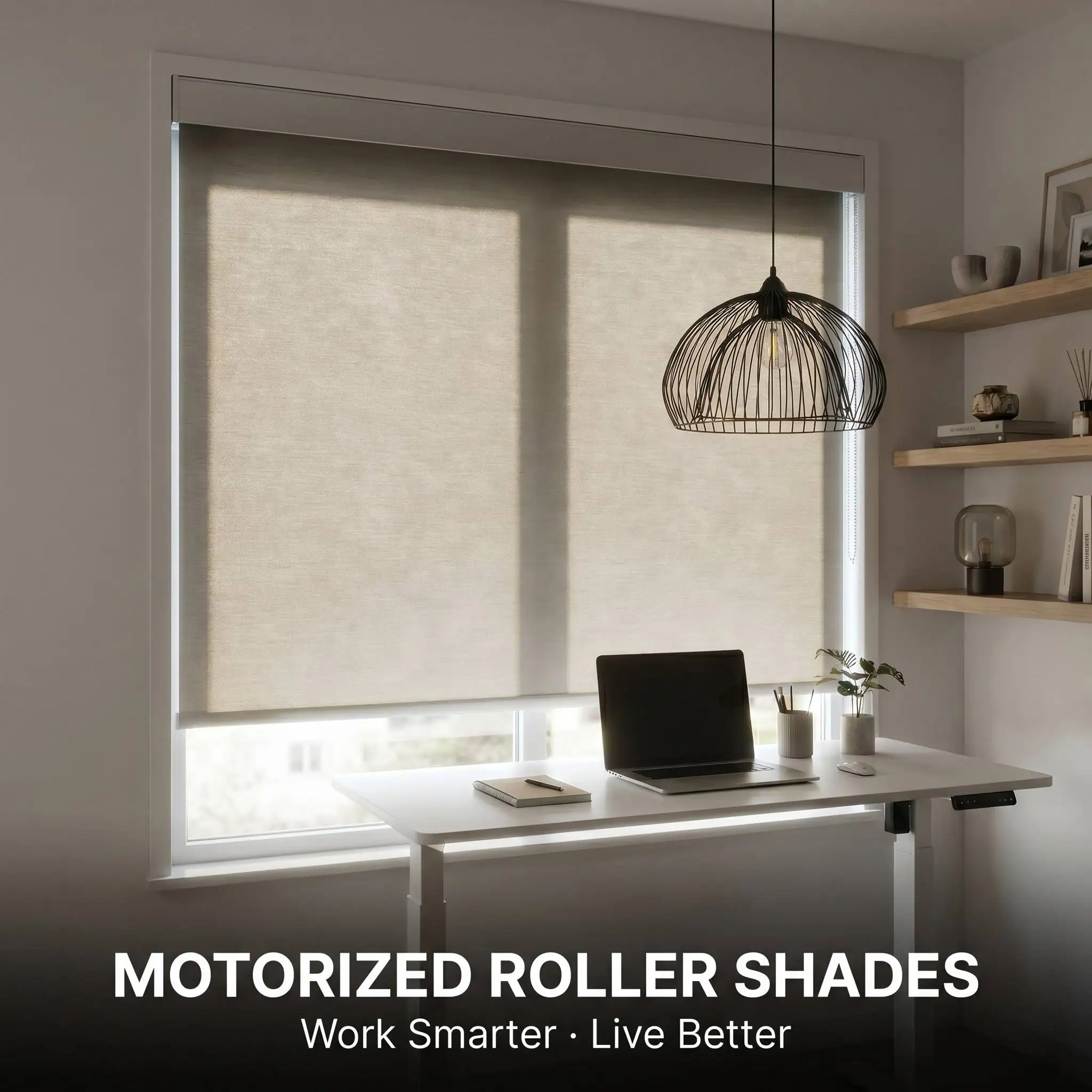 Electric Roller Blind Motorized Blackout Shade Silent Motor Remote Control App Polyester Built-in Custom Width Factory Direct