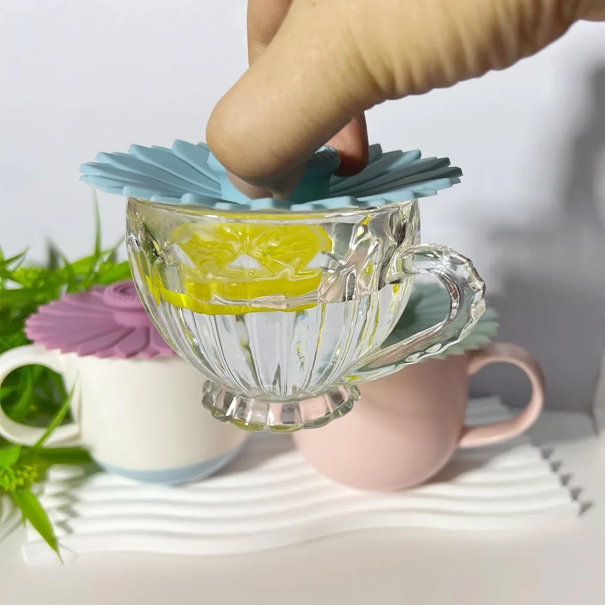 Food-Grade Silicone Tea Cup Lids Anti-Dust Reusable Mug Lid for Coffee & Tea Cute & Wear Resistant supplier
