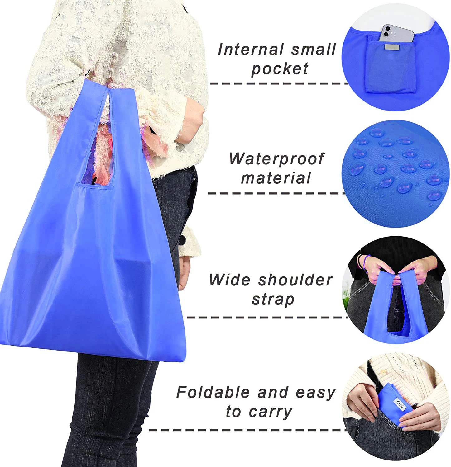 Reusable Nylon Foldable Supermarket Shopping Bag Wholesale Custom Eco ...