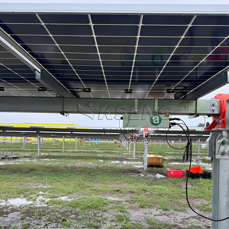 2 MW Single Axis Smart Solar Tracking System with Slewing Drive Ground Mount One Axis Solar Panel Tracker