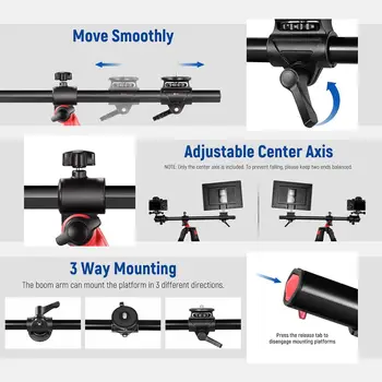 NEEWER 73.6" Horizontal Tripod with Multi Angle Center Column Heavy Duty Aluminum Camera Tripod Monopod detail image