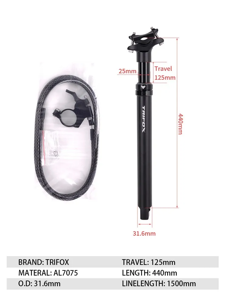 Trifox Mtb Air Seat Post Apd316 Internal Cable Routing Bicycle Parts