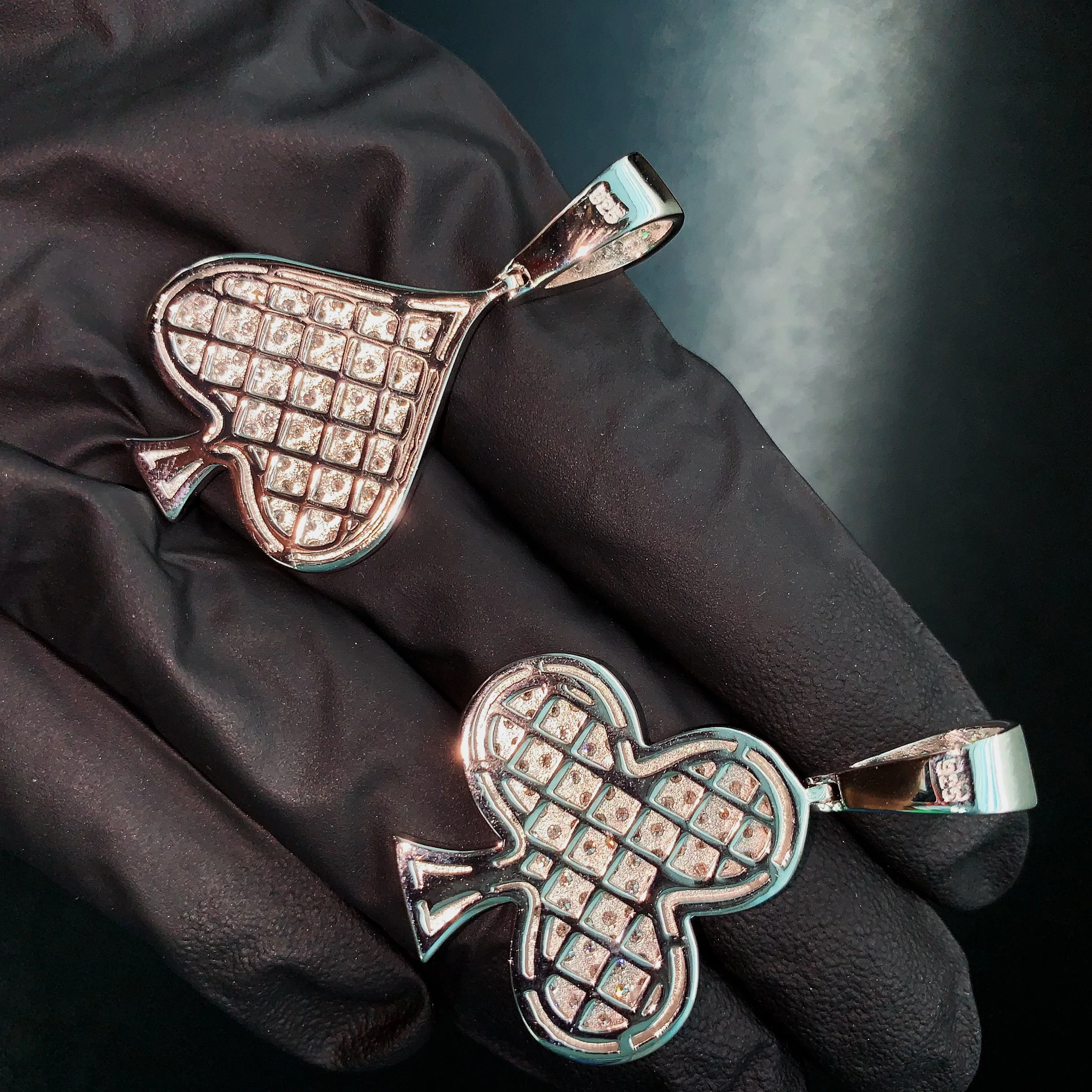 Fortune Lucky Charm Spade Pendant - Iced Out Jewelry