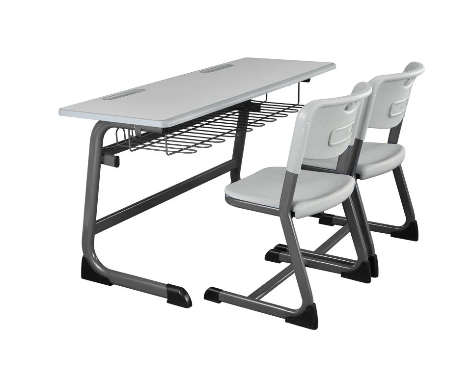 Classroom Furniture Combined Double School Desk And Chair 2 Student
