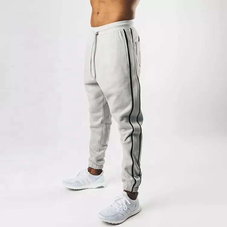 JL0927B Embroidery Mens Heavyweight Fleece Cargo Sweatpants Fashion Sport Baggy Pants Jogger With Pockets