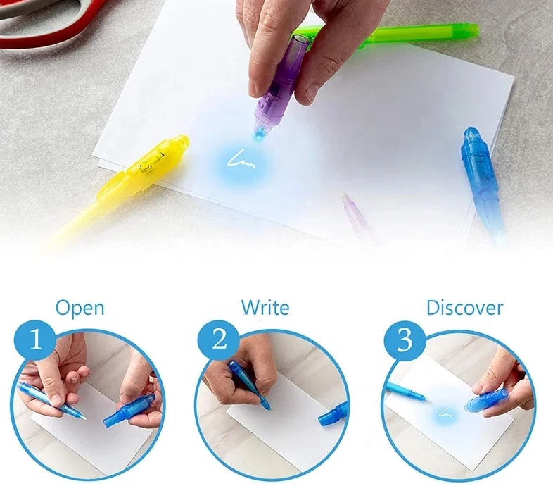 Creative UV Light Secret Invisible Pen for Kids