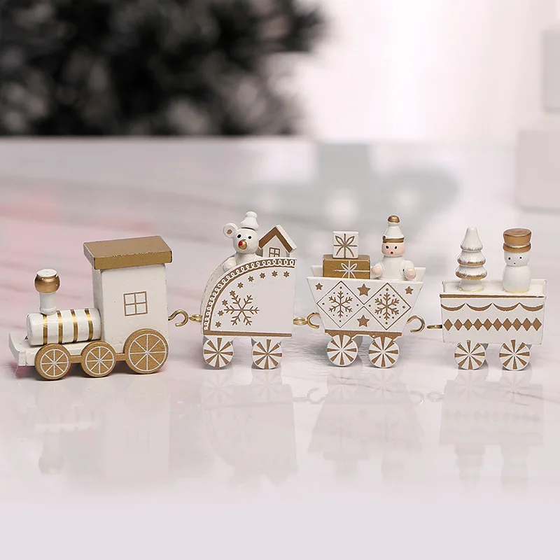 Christmas Train Painted Wooden Christmas Decoration Mini Xmas Tree