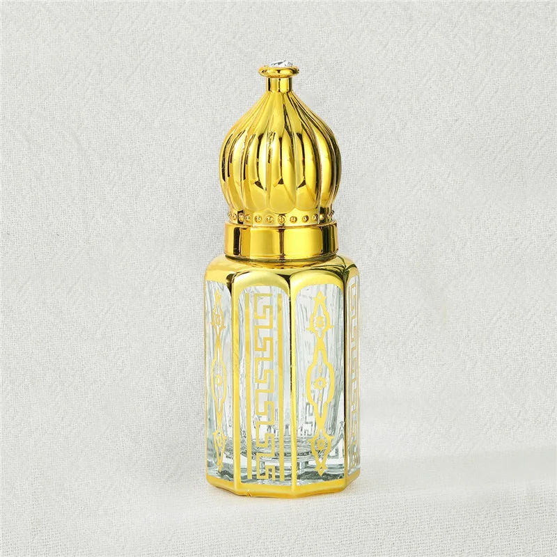 Fancy Design 6ml Mini Small Refillable Glass Perfume Bottle Body Massage Oil Serum Glass Bottle Attar Bottle With Glass Rod