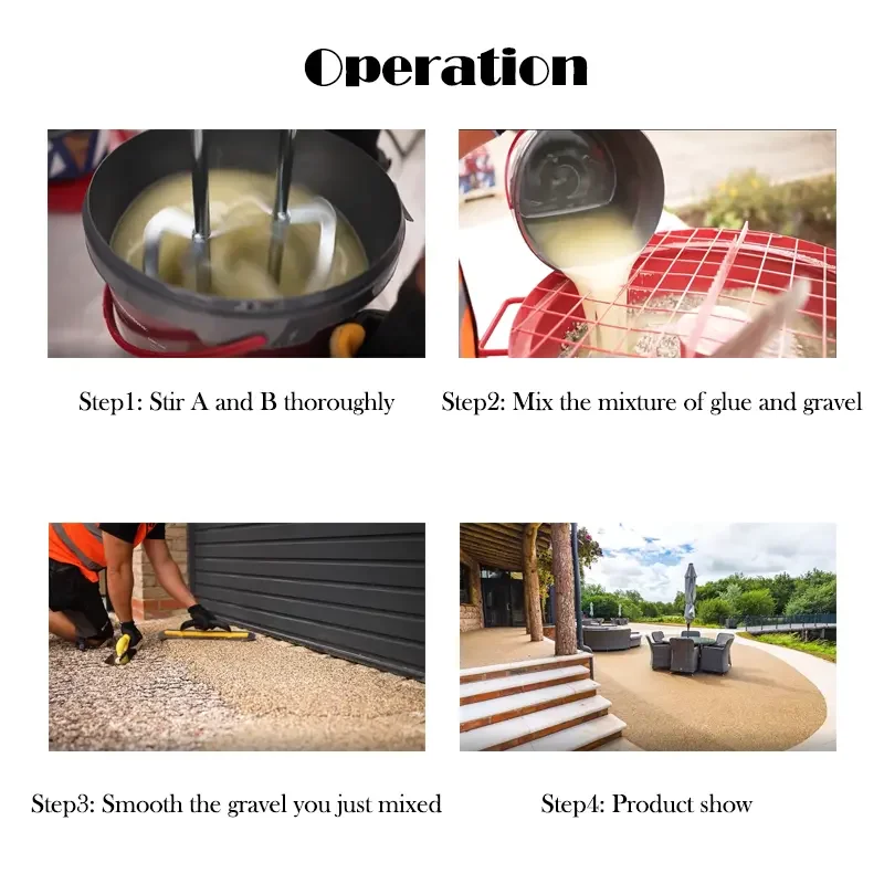 Vuba Resin Bound Surfacing Self-leveling Epoxy Resin Flooring Floor Gravel Resin Stones for Concrete Floor Outdoor Use