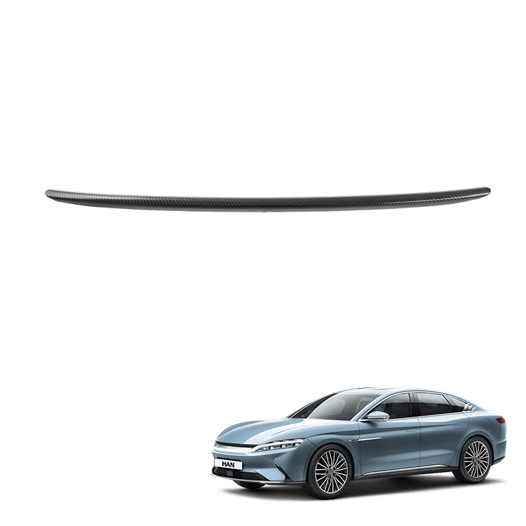 Front Bumper Trims for BYD Han Accessories ABS Carbon Fiber Pattern Front Bumper Fence Decorative Strip Trim Interior Accessory