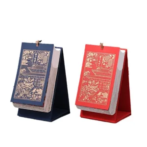 Newcomer Inspiring 366 Days Spiral Ring Daily Flip Dating Desk Calendar Personalized Paper Table Calendar With Clock Display