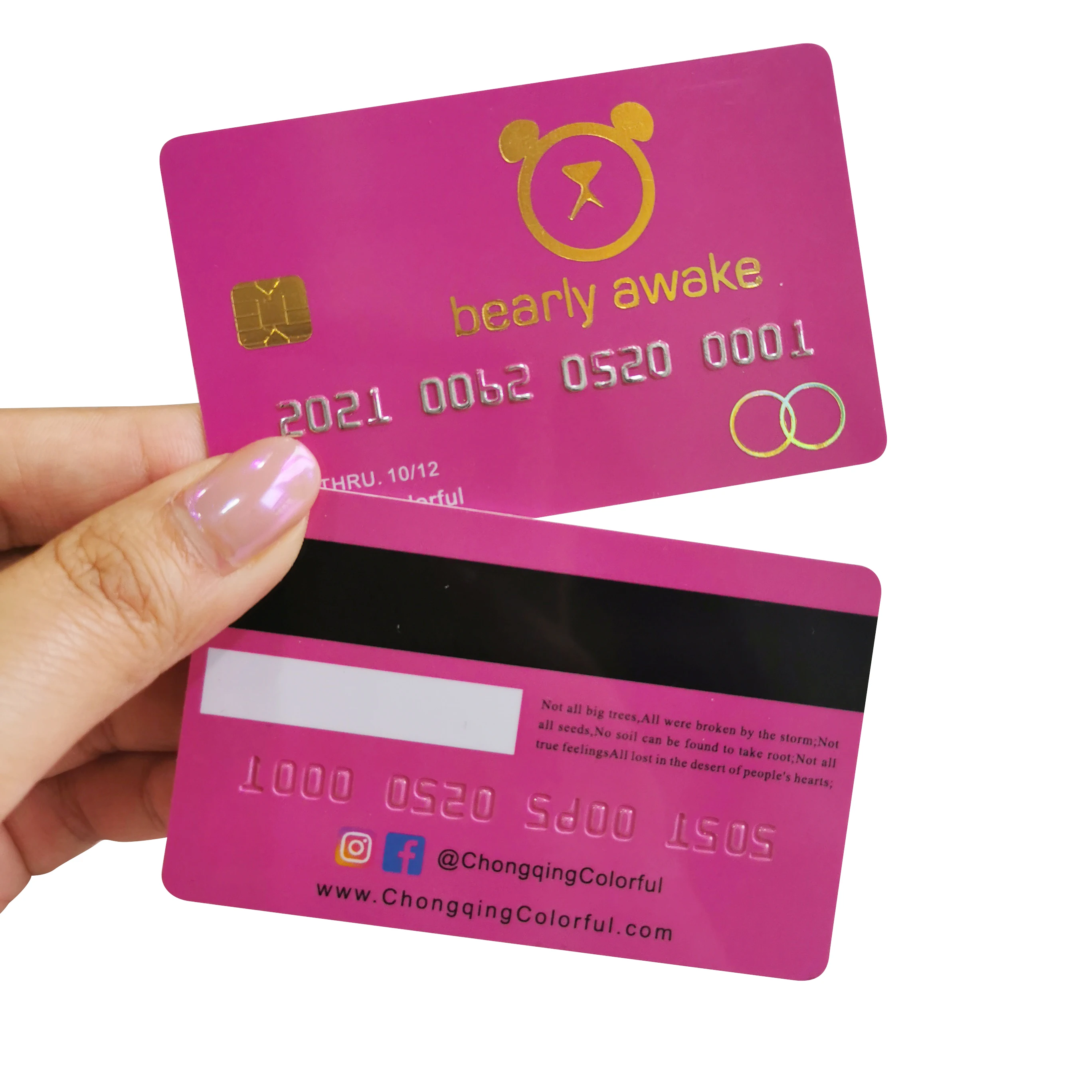 Free Design Credit Card Size CR80 Industry Pretty PVC Business Card Printed With Embossed Number