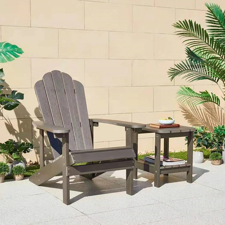 Chaise d'extérieur en bois massif, tabouret maskoka inclinable