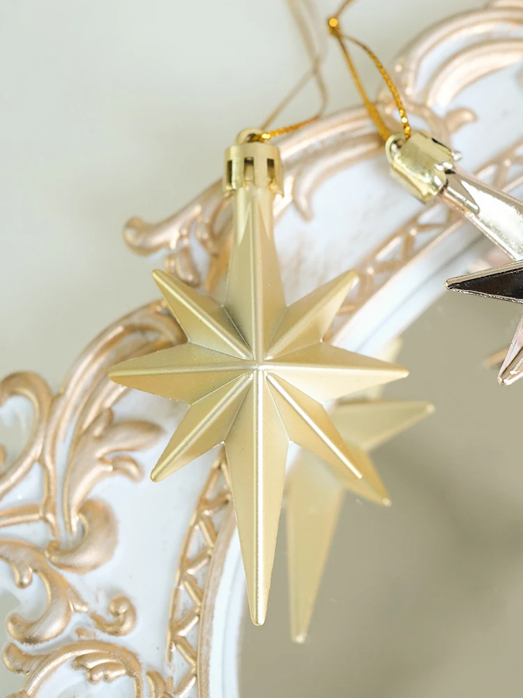 Christmas Gift Box Ornaments Octagonal Star Pine Shape Merry Christmas Tree Hanging Ornaments Decorations for Tree manufacture
