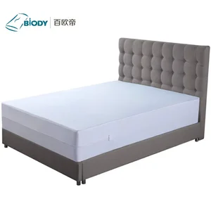Hypoallergenic Cotton  Knitted Queen King Size Mattress Encasement Waterproof Mattress Cover With Zipper Closure