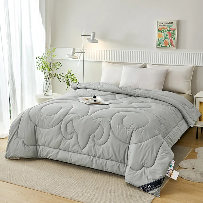 Home Textiles Winter Australian Brushed Wool Printed Pattern Warmth Anti-Drilling Wool Quilt