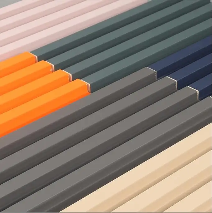 Wood Fluted Pole Wrap Flat Panel Fluted Decoration Wall Panels 3d Wall